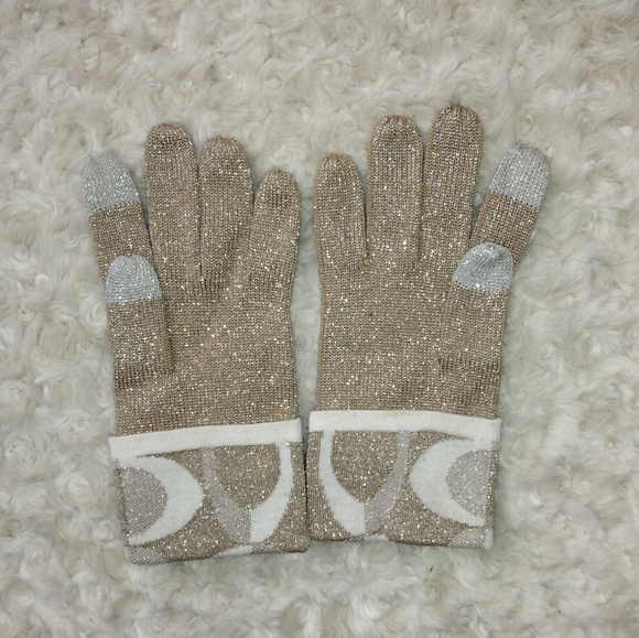 Coach Accessories - Coach Women's Sparkling Gold Gloves